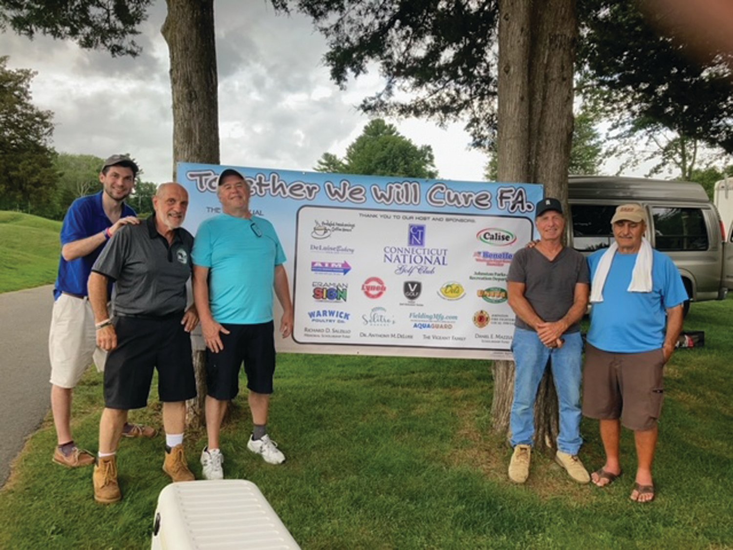 ABOVE PAR: From left to right, Alex Fielding, Jack DiIorio, Steve Westell, Mike Interlini, Vincent LaFazia pose for a group photo.